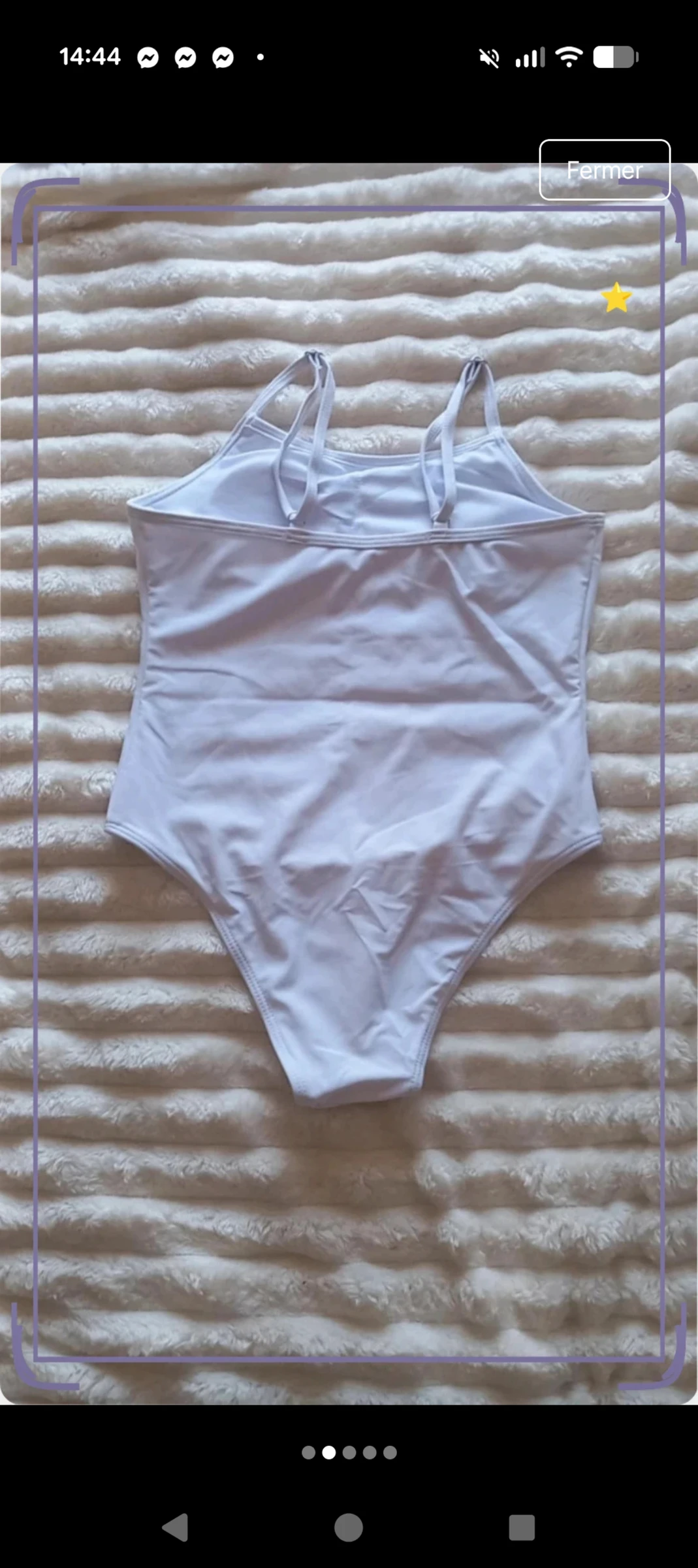 Maillot de bain 1 pièce blanc uni - 11 ans (Neuf sans étiquette) – photo 2